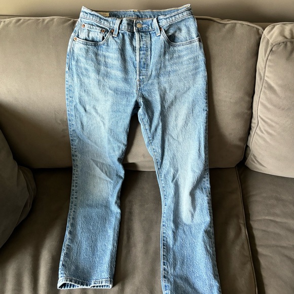 501® Levi's® Original Jeans Medium Indigo Worn In - Picture 6 of 9